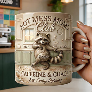Hot Mess Raccoon Mom, Personalized Gifts For Mom 01QHDT280226 - Coffee Mug - GoDuckee