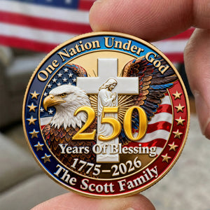 USA 250th Anniversary Printed Metal Coin - Personalized Gifts For Patriots 02huqn260226 - Coin - GoDuckee