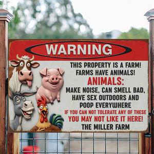 Funny Farm Animals Metal Sign – Personalized Gifts For Farmer 05naqn251125 - Metal Signs - GoDuckee