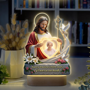 In The Arms Of Jesus Led Light - Custom Photo Gifts For Christ In Heaven 02HUQN030625 - Led Night Light - GoDuckee