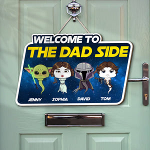 Personalized Gifts For Dad Wood Sign Welcome To The Dad Side 06TOTN020224HA - Wood Signs - GoDuckee