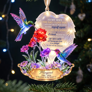 A Part In Heaven Hummingbird Couple Ornament - Personalized Keepsake To Remember The Departed One 05QHTA141026 - Ornament - GoDuckee