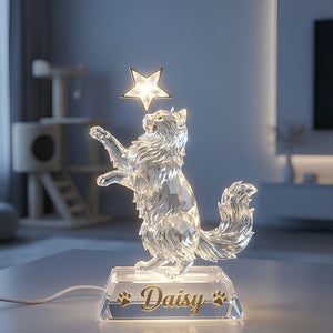 Charming Cat Standing Up Light Box, Personalized Gifts For Cat Lovers 04qhdt251225 - Light Box - GoDuckee