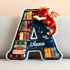 Book Dragon Alphabet Initial Letters Pillow, Personalized Gifts For Book Lovers 05qhtn191125 - Pillow - GoDuckee