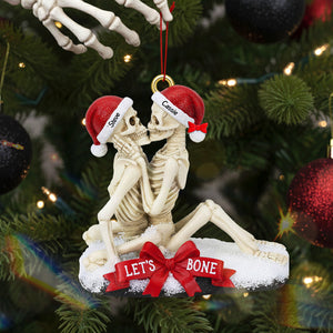 Excited Bone Couple Christmas Ornament, Personalized Gifts For Couple 02qhmg100925 - Ornament - GoDuckee