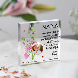 Custom Photo Gifts for Grandma Plaque Always Be Thankful - Shaped Plaques - GoDuckee