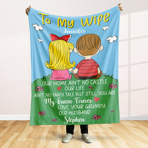 Personalized Gift For Couple Blanket Cartoon Characters 03TOQN021224HG - Blanket - GoDuckee