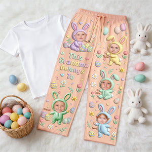 Cute Bunny Grandkids Pajama Pants - Custom Photo Gifts For Grandma 04nalu100326 - Pajama Pant - GoDuckee