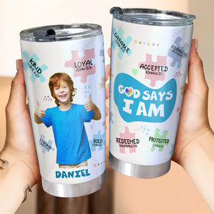 Personalized Custom Photo Gifts For Autism Kids Tumbler 03TGLU220225 - Tumbler Cup - GoDuckee