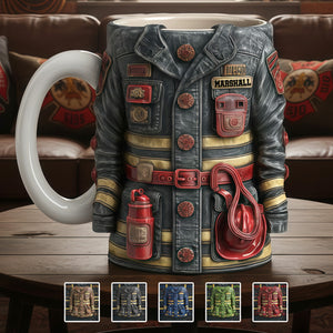 Turnout Gear Firefighter Coffee Mug - Personalized Gift For Firefighters 04OHMG301225 - Coffee Mug - GoDuckee