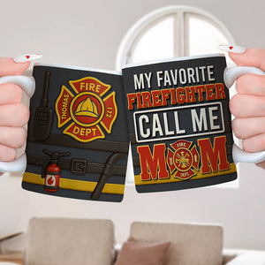 Firefighter Mom Coffee Mug - Personalized Gifts For Mom 06OHQN080425 - Coffee Mug - GoDuckee