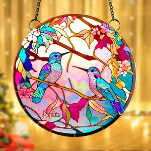 Personalized Gifts For Bird Lovers Suncatcher Ornament 033acdt280824 Hummingbird - Ornament - GoDuckee