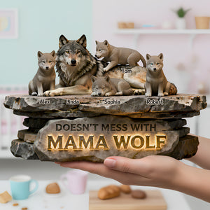 Mama Wolf Protection - Personalized Gifts For Wolf Lovers Acrylic Plaque 03HYDT270126 - Shaped Plaques - GoDuckee