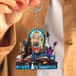 Personalized Gifts For Book Lover Keychain Reading Book Magical 01XQDT060125TM - Keychains - GoDuckee