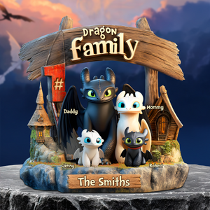 Dragon Family Acrylic Plaque - Personalized Gifts For Family 04TGPU080525 - Shaped Plaques - GoDuckee