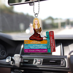 Personalized Gifts For Book Lover Car Ornament Reading Girl 01hutn050324pa - Ornaments - GoDuckee