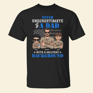 Never Underestimate A Dad, Personalized Veteran Shirt, Gift For Dad - Shirts - GoDuckee