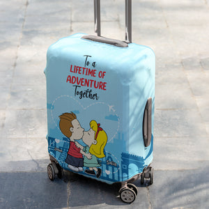 Personalized Gifts For Couple Luggage Cover 03TOMH261224HG - Luggage Covers - GoDuckee
