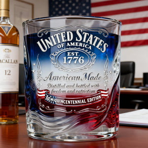 Proud Anniversary Round Glass - Gifts For Patriots 05QHLU300126 - Glass - GoDuckee