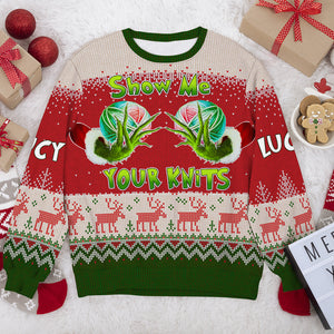 Personalized Gifts For Knitting Lovers, Ugly Sweater 01HUPU070824 Show Me Your Knits - Ugly Christmas Sweater - GoDuckee