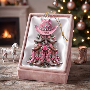 Shimmering Cowgirl Boots Christmas Tree Ornament, Personalize Gifts For Christmas 03qhlu140826 - Ornament - GoDuckee