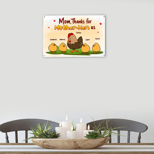 Personalized Gifts For Mom Metal Sign Thanks For Mother-hen - Metal Signs - GoDuckee