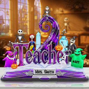 Horror Teacher Plaque - Personalized Gifts For Teacher 04tglu170625 - Shaped Plaques - GoDuckee