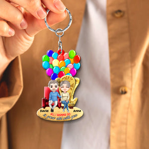 All I Wanna Do Is Grow Old With You, Personalized 05OHTN281223HH Keychain, Gift For Couple - Keychains - GoDuckee