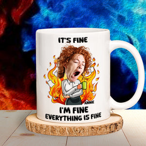 Personalized Gift For Office Workers White Mug Everything Is Fine 01TOLU030125 - Coffee Mug - GoDuckee