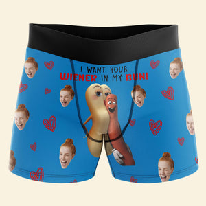 Personalized Gifts For Men Boxer Briefs I Want Your Wiener In My Bun 06naqn080124 - Boxer Briefs - GoDuckee