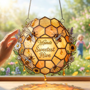 Grandma Bee Sweetest Hive Suncatcher - Personalized Gifts For Grandma 05namg090326 - Ornament - GoDuckee