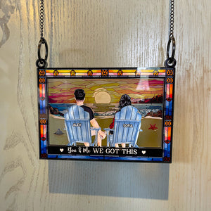 Personalized Gifts For Couple Suncatcher Window Hanging Ornament 01humh300524tm - Ornament - GoDuckee