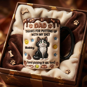 Cat Dad Magic Ceramic Coffee Mug - Personalized Gifts For Dad 022TYDH210526 - Coffee Mug - GoDuckee