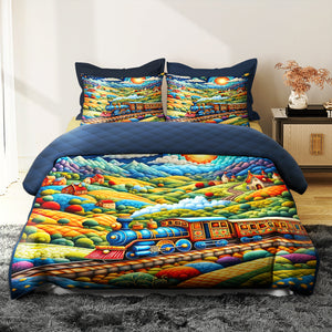 Personalized Gifts For Train Lovers Quilt Bed Set 02katn230125 - Blanket - GoDuckee
