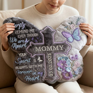 Heaven Butterfly Shaped Pillow, Personalized Keepsake To Remember Loved One 03qhlu191225 - Pillow - GoDuckee