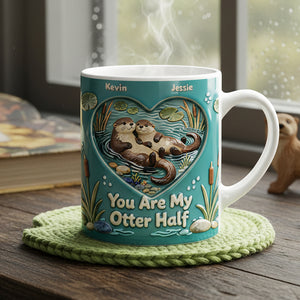 Sweet Otter Couple Coffee Mug - Personalized Gift For Couples 03NATA200126 - Coffee Mug - GoDuckee