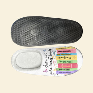 Just A Girl Who Loves Books, Personalized Home Slippers, Gift For Book Lovers - Shoes - GoDuckee
