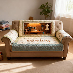 Sewing Room Quilted Sofa Cover, Personalized Gifts For Sewing Lovers 01KIMG260126 - Sofa Cover - GoDuckee