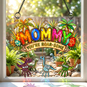 Tiny Roarsome Dino Kids Suncatcher Ornament - Personalized Gifts For Dad 01PADH290426 - Ornament - GoDuckee