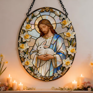 Religious Easter Jesus Suncatcher Ornament - Personalized Gifts For Christians 01nadt310126 - Ornament - GoDuckee