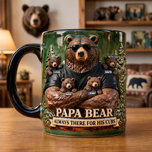 Strong Protective Bear Dad Magic Mug, Personalized Gifts For Dad 03qhtn200526 - Coffee Mug - GoDuckee