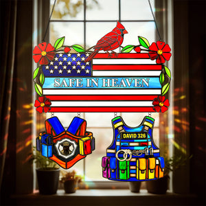 Police Heaven Cardinal Suncatcher - Personalized Gifts For Loved Ones 04ohta050925 - Ornament - GoDuckee