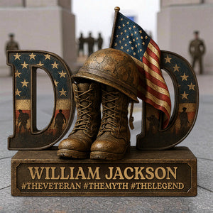 Veteran Dad Acrylic Plaque Personalized Gifts For Dad 02xqdt170425 - Shaped Plaques - GoDuckee