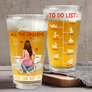 Naughty Couple Beer Glass - Personalized Gifts For Couple 01ohqn120525hh - Beer Glasses - GoDuckee