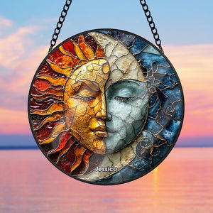 Personalized Sun And Moon Suncatcher Ornament 19acqn240824 - Ornament - GoDuckee