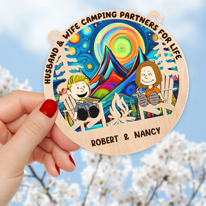 Personalized Gifts For Camping Couple Suncatcher Ornament 01kapu140125pa - Ornament - GoDuckee