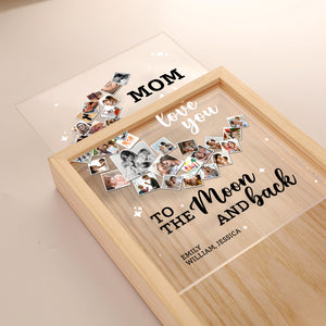 Custom Photo Gifts For Mom Light Frame We Love You To The Moon And Back - Canvas Print - GoDuckee