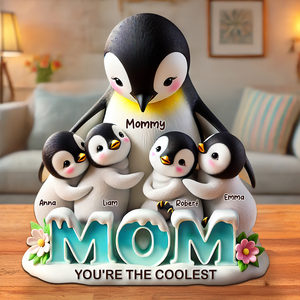 Penguin Plaque - Personalized Gifts For Mom 02hupu180425 - Shaped Plaques - GoDuckee