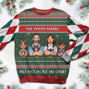 Personalized Gifts For Family Love Golf Christmas Ugly Sweater 04KAMH031024PA - AOP Products - GoDuckee