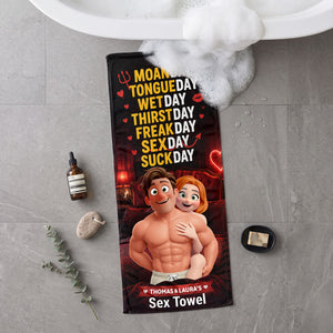 Sweet & Naughty Couple Beach Towel - Personalized Gifts For Couple 05huta290726